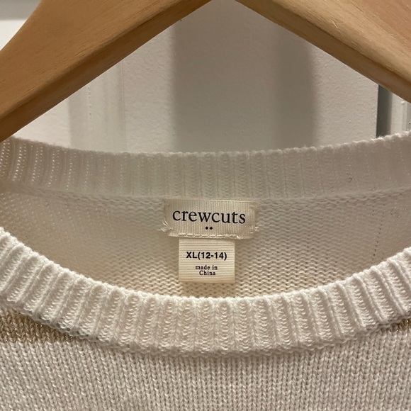 Crewcuts Girls Striped Sparkle Ruffle Hem Sweater - Picture 8 of 8